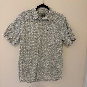 Columbia Green/Grey Pattern Collard Shirt Size Medium